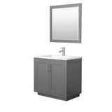 Wyndham Collection - Miranda 36 Inch Single Bathroom Vanity in Dark Gray