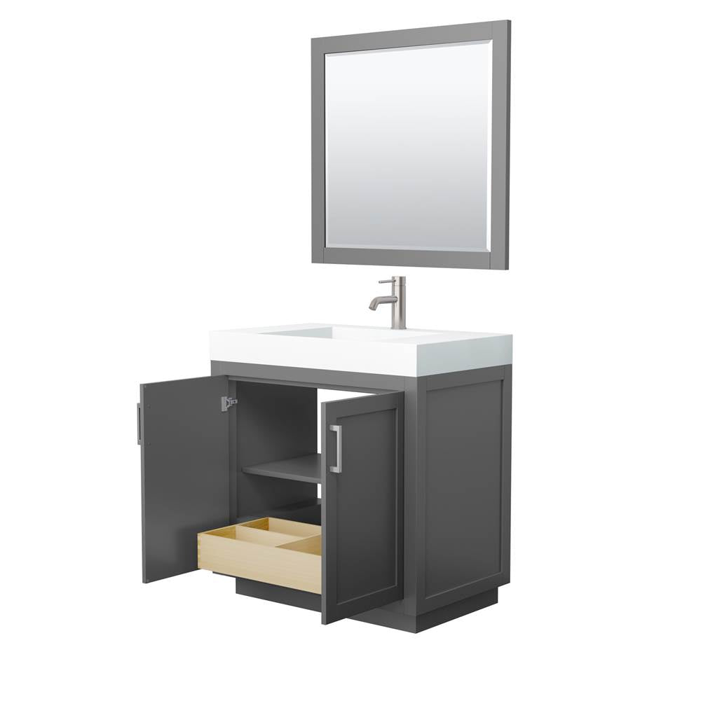 Miranda 36 Inch Single Bathroom Vanity in Dark Gray