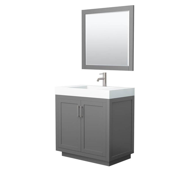 Wyndham Collection - Miranda 36 Inch Single Bathroom Vanity in Dark Gray