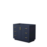 Wyndham Collection - Miranda 42 Inch Single Bathroom Vanity in Dark Blue, No Countertop, No Sink, Brushed Gold Trim