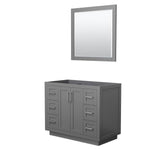 Wyndham Collection - Miranda 42 Inch Single Bathroom Vanity in Dark Gray, No Countertop, No Sink, Brushed Nickel Trim, 34 Inch Mirror