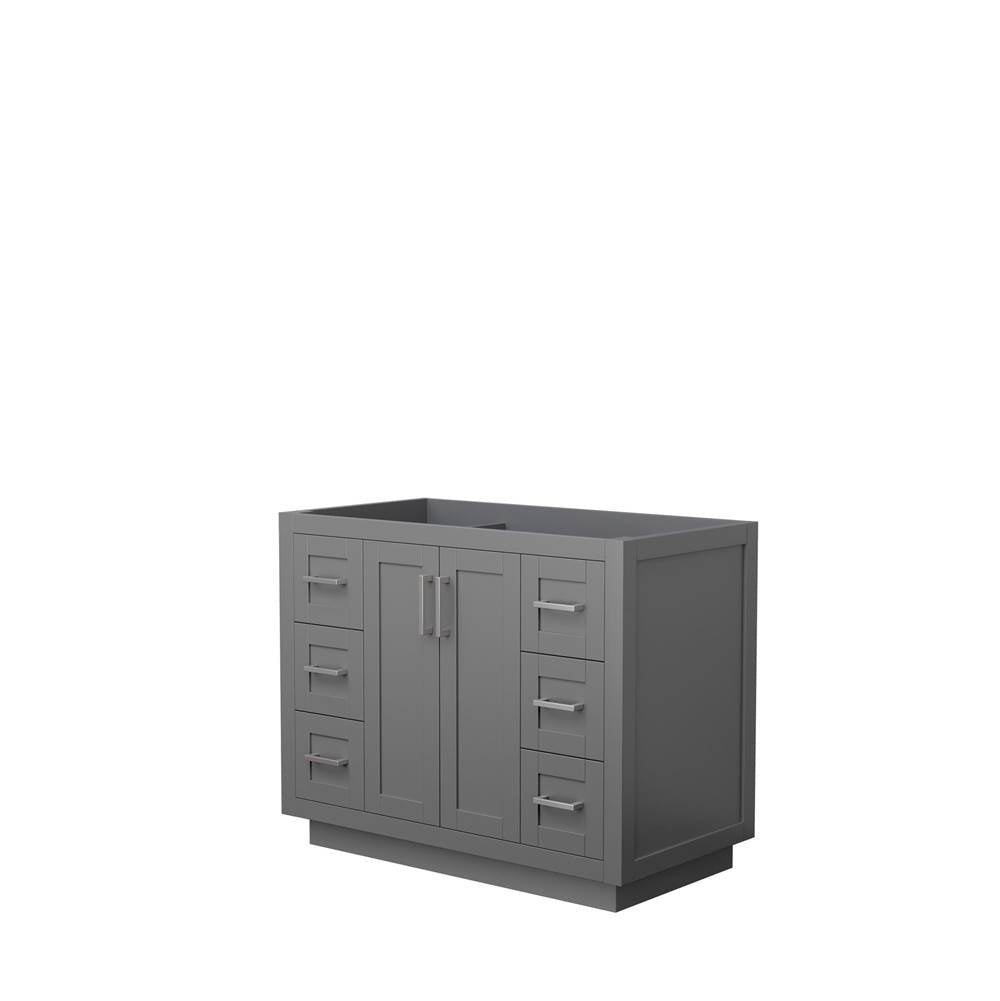 Wyndham Collection - Miranda 42 Inch Single Bathroom Vanity in Dark Gray, No Countertop, No Sink, Brushed Nickel Trim