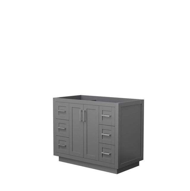 Wyndham Collection - Miranda 42 Inch Single Bathroom Vanity in Dark Gray, No Countertop, No Sink, Brushed Nickel Trim