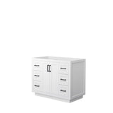 Wyndham Collection - Miranda 42 Inch Single Bathroom Vanity in White, No Countertop, No Sink, Matte Black Trim