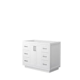 Wyndham Collection - Miranda 42 Inch Single Bathroom Vanity in White, No Countertop, No Sink, Brushed Nickel Trim