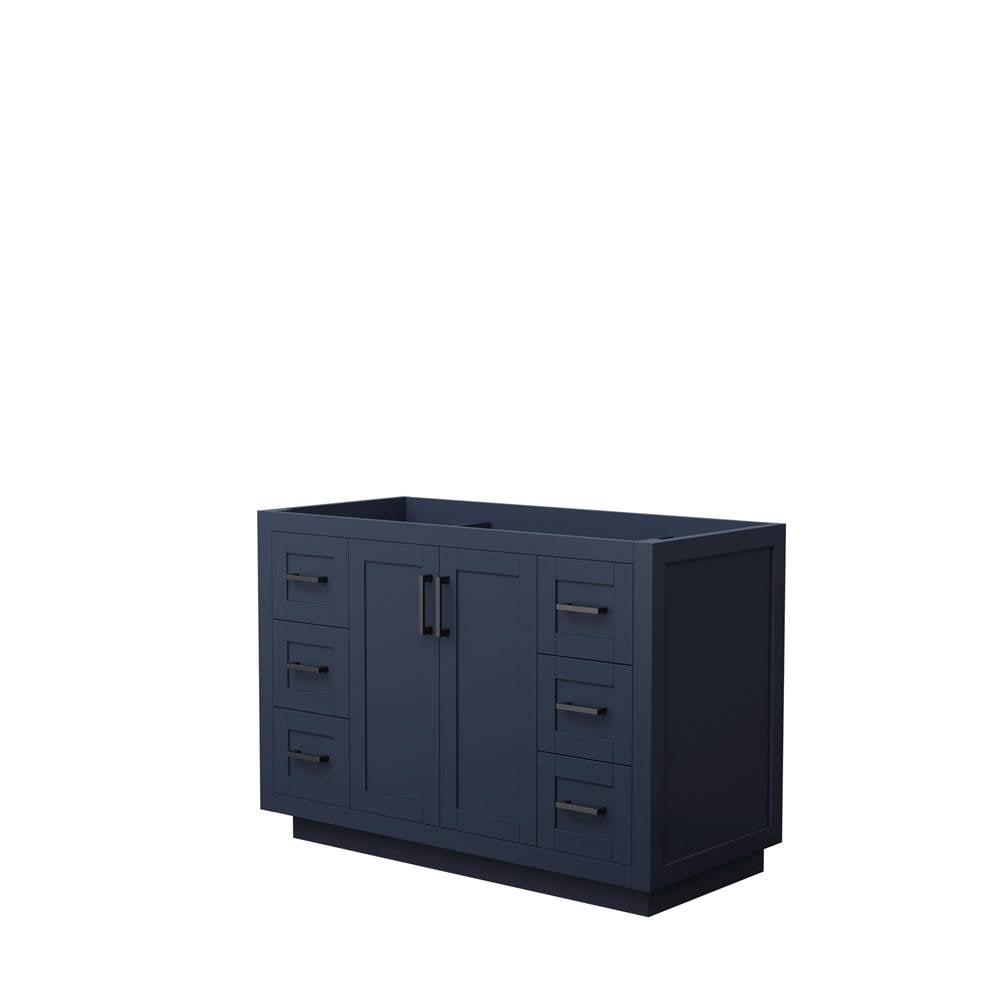 Wyndham Collection - Miranda 48 Inch Single Bathroom Vanity in Dark Blue, No Countertop, No Sink, Matte Black Trim