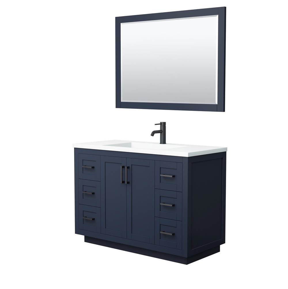 Wyndham Collection - Miranda 48 Inch Single Bathroom Vanity in Dark Blue