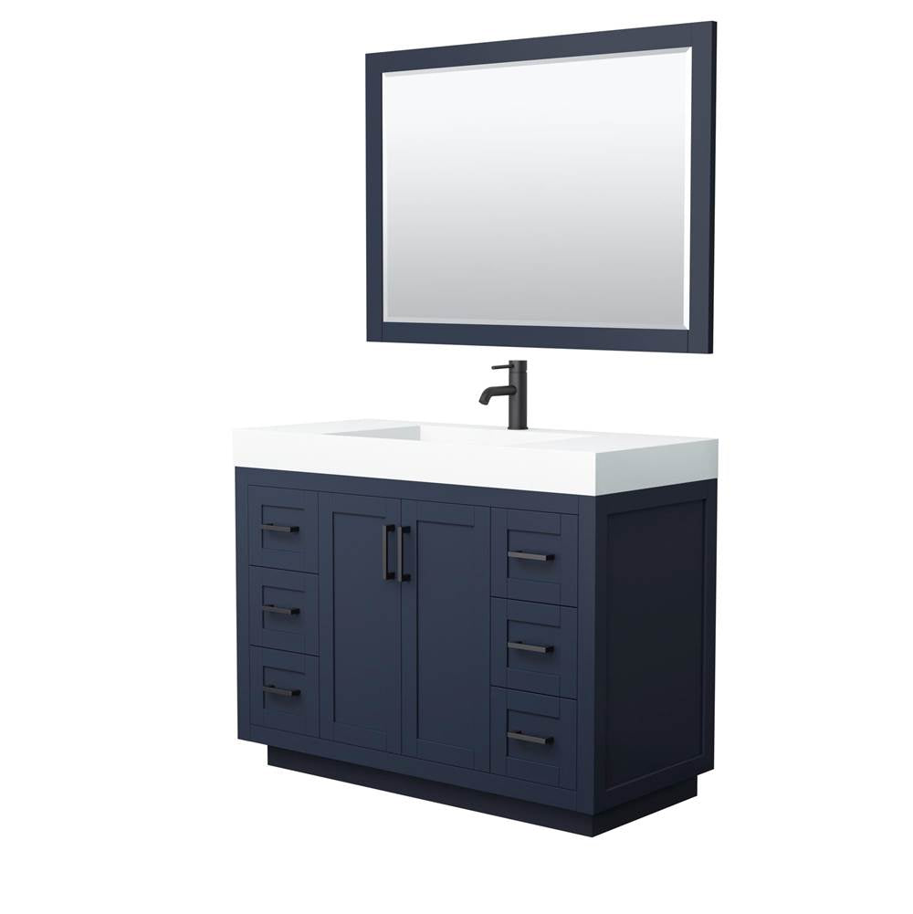 Wyndham Collection - Miranda 48 Inch Single Bathroom Vanity in Dark Blue