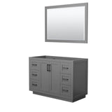 Wyndham Collection - Miranda 48 Inch Single Bathroom Vanity in Dark Gray, No Countertop, No Sink, Matte Black Trim, 46 Inch Mirror