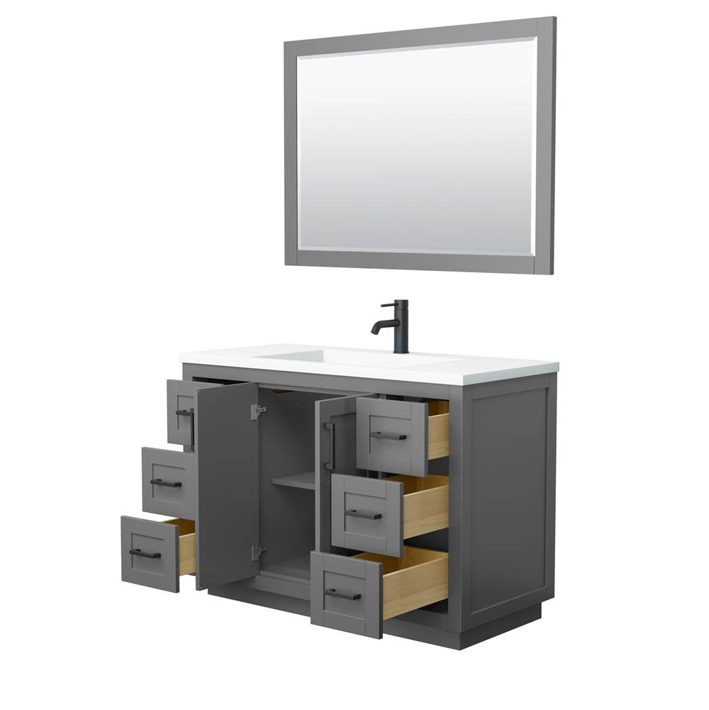 Miranda 48 Inch Single Bathroom Vanity in Dark Gray