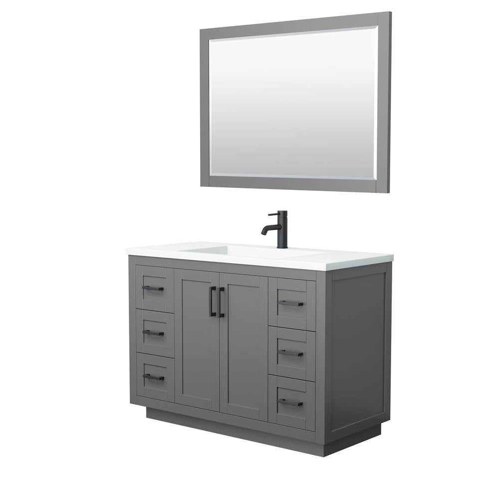 Wyndham Collection - Miranda 48 Inch Single Bathroom Vanity in Dark Gray