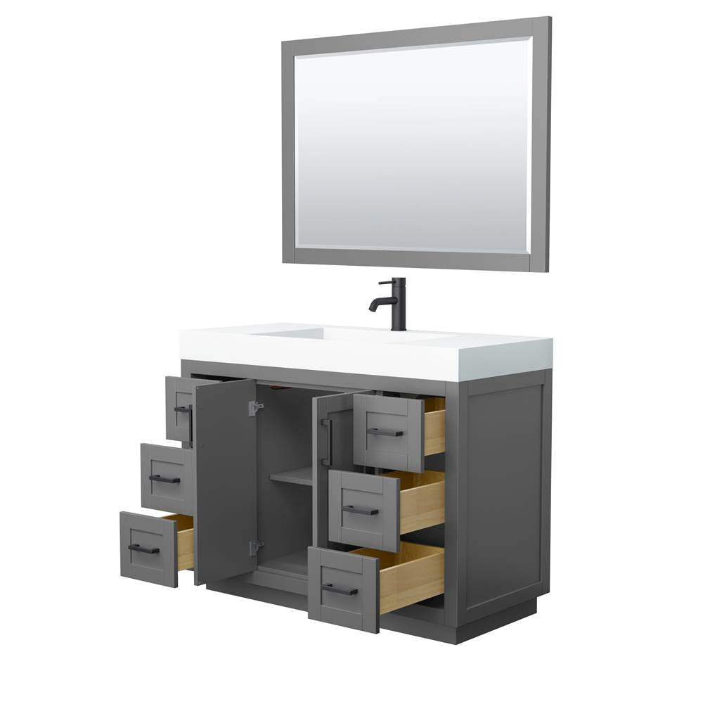Miranda 48 Inch Single Bathroom Vanity in Dark Gray