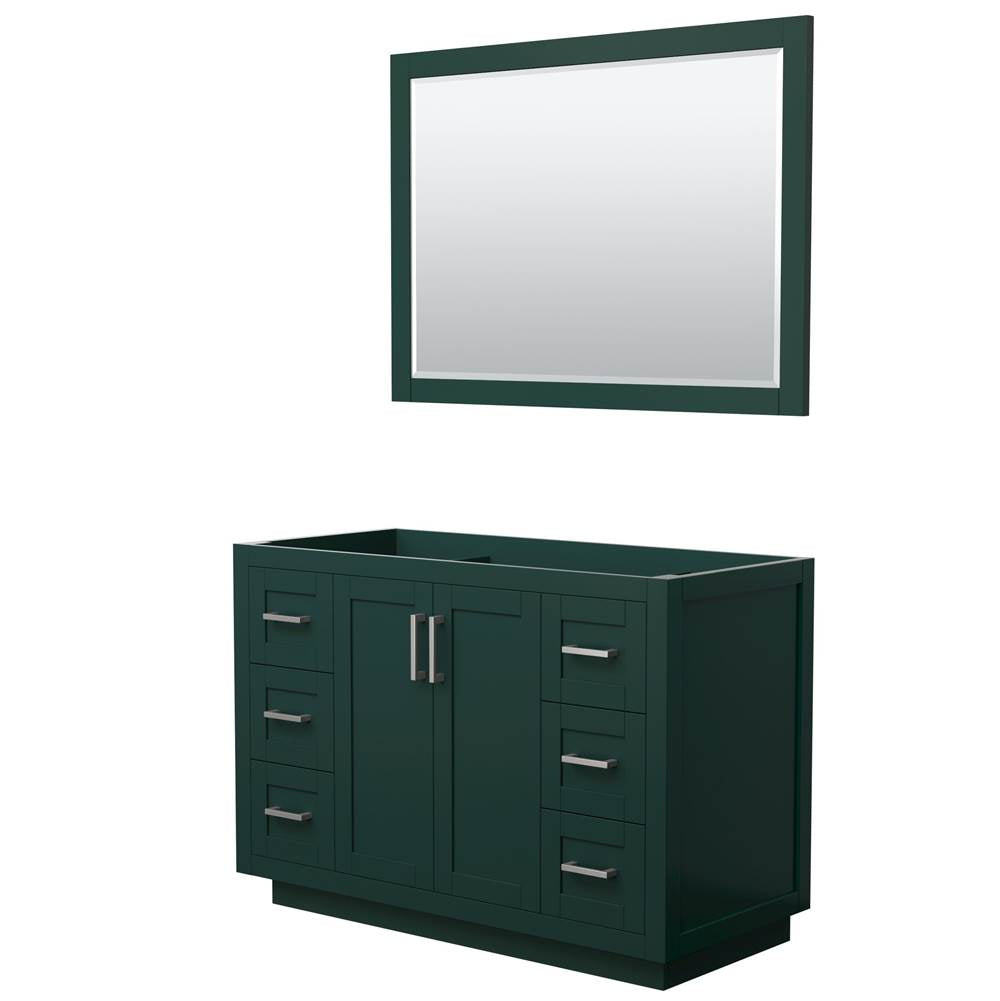 Wyndham Collection - Miranda 48 Inch Single Bathroom Vanity in Green, No Countertop, No Sink, Brushed Nickel Trim, 46 Inch Mirror