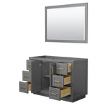 Miranda 48 Inch Single Bathroom Vanity in Dark Gray, No Countertop, No Sink, Brushed Gold Trim, 46 Inch Mirror
