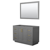 Wyndham Collection - Miranda 48 Inch Single Bathroom Vanity in Dark Gray, No Countertop, No Sink, Brushed Gold Trim, 46 Inch Mirror