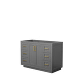 Wyndham Collection - Miranda 48 Inch Single Bathroom Vanity in Dark Gray, No Countertop, No Sink, Brushed Gold Trim