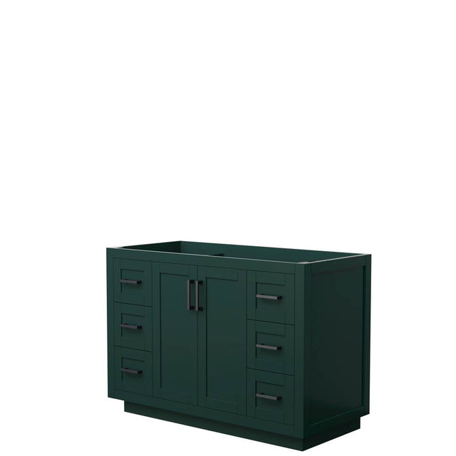 Wyndham Collection - Miranda 48 Inch Single Bathroom Vanity in Green, No Countertop, No Sink, Matte Black Trim