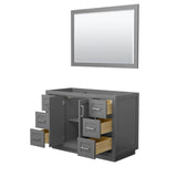 Miranda 48 Inch Single Bathroom Vanity in Dark Gray, No Countertop, No Sink, Brushed Nickel Trim, 46 Inch Mirror