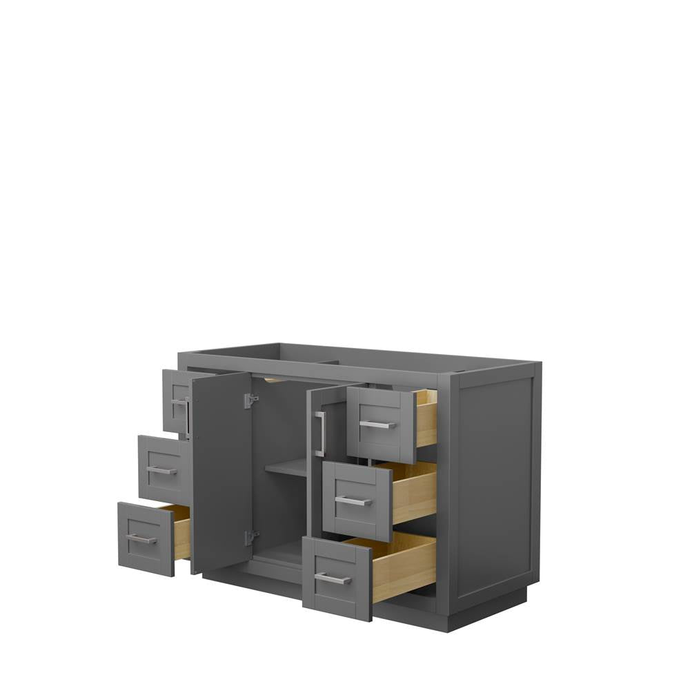 Miranda 48 Inch Single Bathroom Vanity in Dark Gray, No Countertop, No Sink, Brushed Nickel Trim