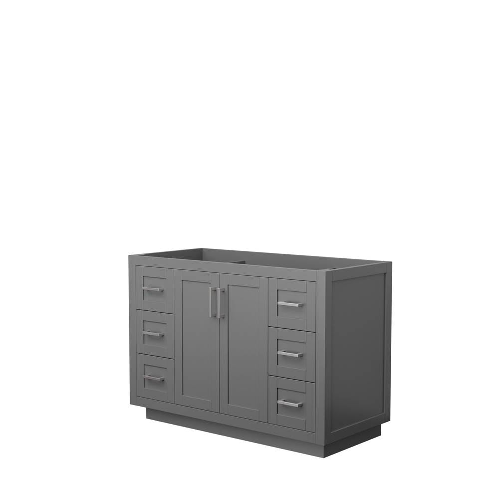 Wyndham Collection - Miranda 48 Inch Single Bathroom Vanity in Dark Gray, No Countertop, No Sink, Brushed Nickel Trim
