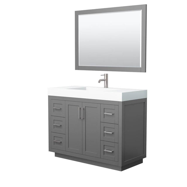 Wyndham Collection - Miranda 48 Inch Single Bathroom Vanity in Dark Gray