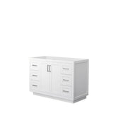 Wyndham Collection - Miranda 48 Inch Single Bathroom Vanity in White, No Countertop, No Sink, Brushed Nickel Trim