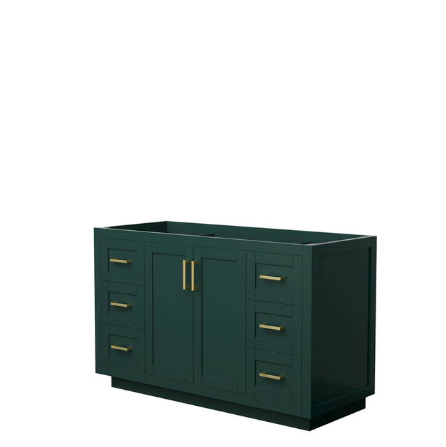 Wyndham Collection - Miranda 54 Inch Single Bathroom Vanity in Green, No Countertop, No Sink, Brushed Gold Trim
