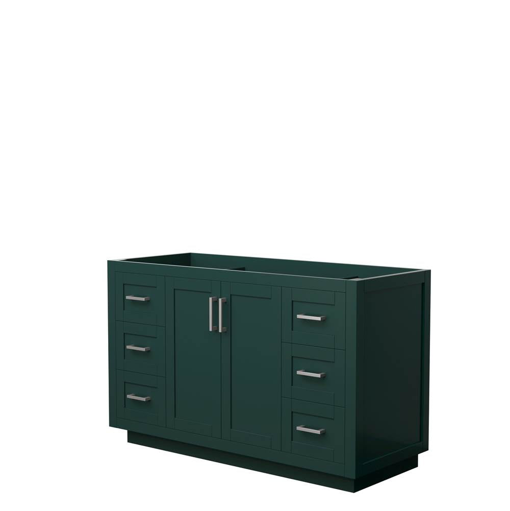 Wyndham Collection - Miranda 54 Inch Single Bathroom Vanity in Green, No Countertop, No Sink, Brushed Nickel Trim