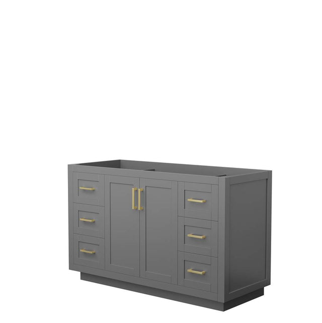 Wyndham Collection - Miranda 54 Inch Single Bathroom Vanity in Dark Gray, No Countertop, No Sink, Brushed Gold Trim