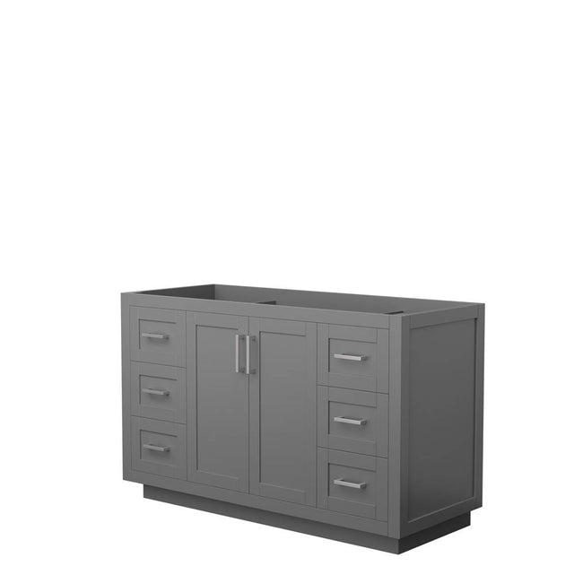 Wyndham Collection - Miranda 54 Inch Single Bathroom Vanity in Dark Gray, No Countertop, No Sink, Brushed Nickel Trim