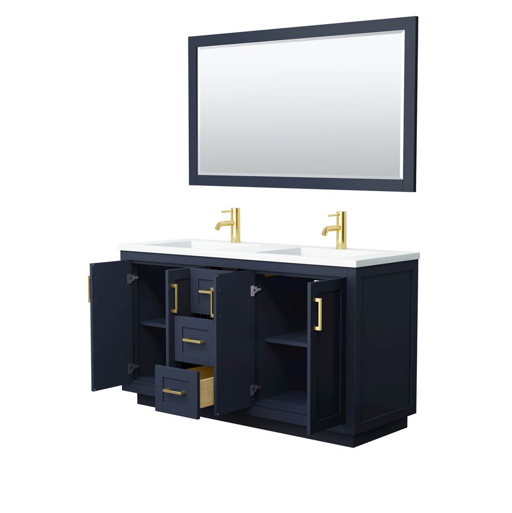 Miranda 60 Inch Double Bathroom Vanity in Dark Blue
