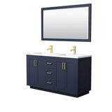 Wyndham Collection - Miranda 60 Inch Double Bathroom Vanity in Dark Blue