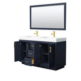 Miranda 60 Inch Double Bathroom Vanity in Dark Blue