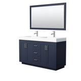 Wyndham Collection - Miranda 60 Inch Double Bathroom Vanity in Dark Blue