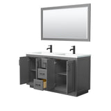Miranda 60 Inch Double Bathroom Vanity in Dark Gray