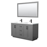 Wyndham Collection - Miranda 60 Inch Double Bathroom Vanity in Dark Gray