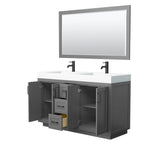 Miranda 60 Inch Double Bathroom Vanity in Dark Gray