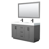 Wyndham Collection - Miranda 60 Inch Double Bathroom Vanity in Dark Gray