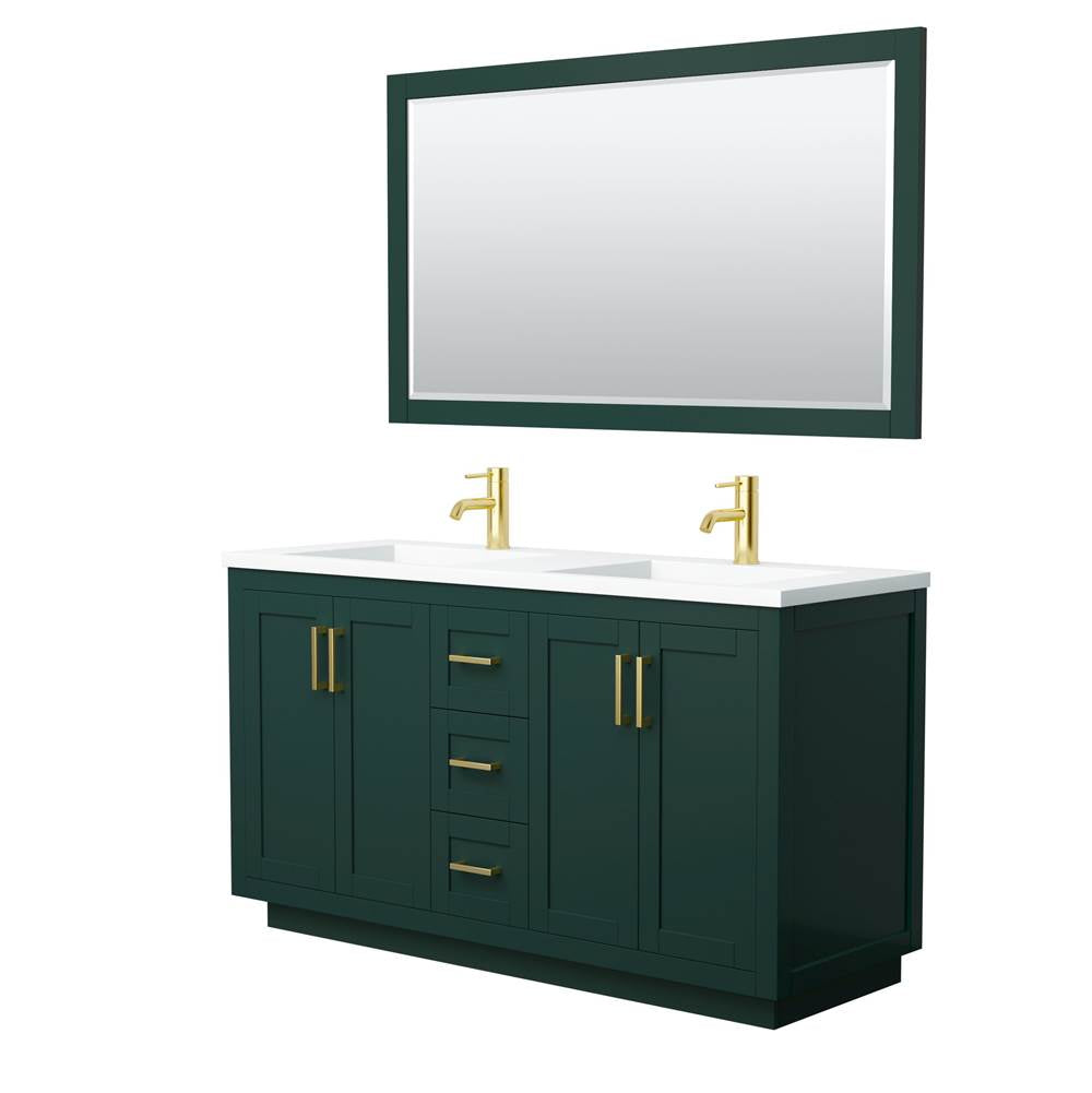Wyndham Collection - Miranda 60 Inch Double Bathroom Vanity in Green