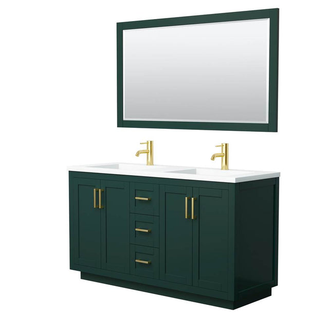 Wyndham Collection - Miranda 60 Inch Double Bathroom Vanity in Green