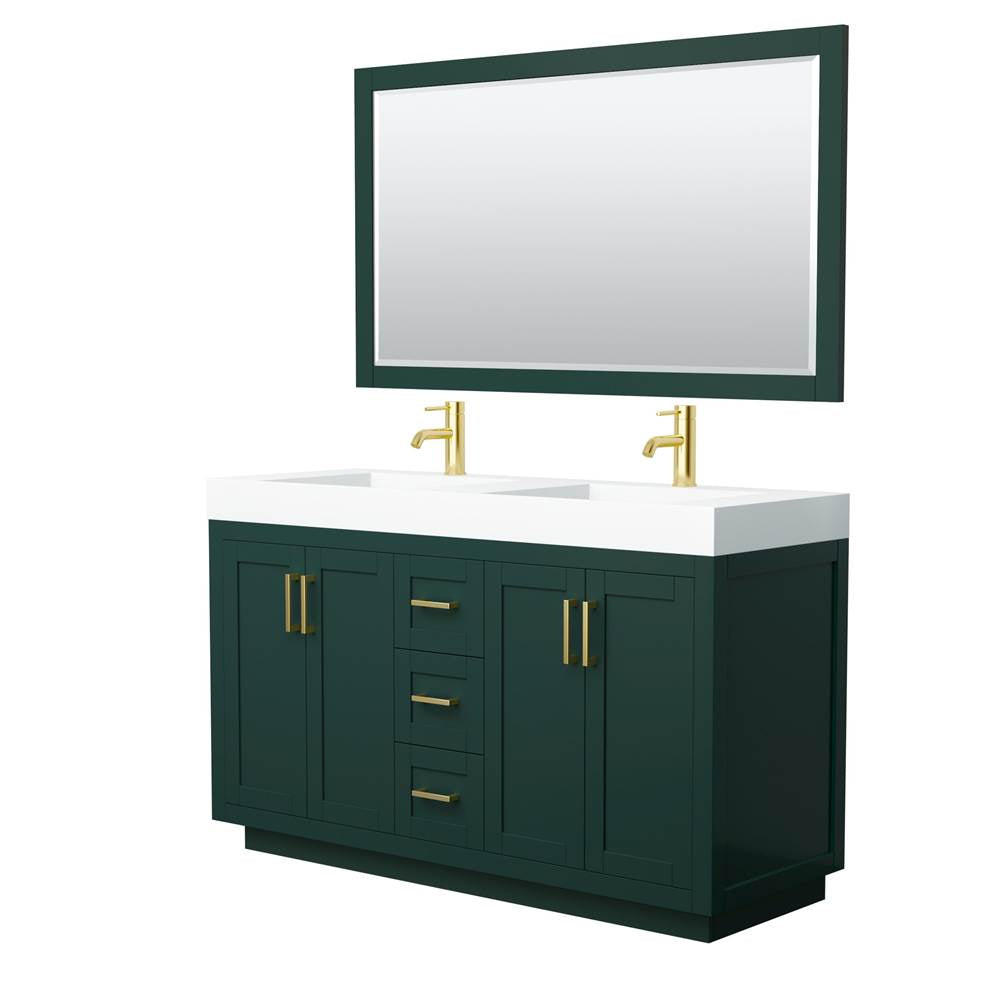 Wyndham Collection - Miranda 60 Inch Double Bathroom Vanity in Green