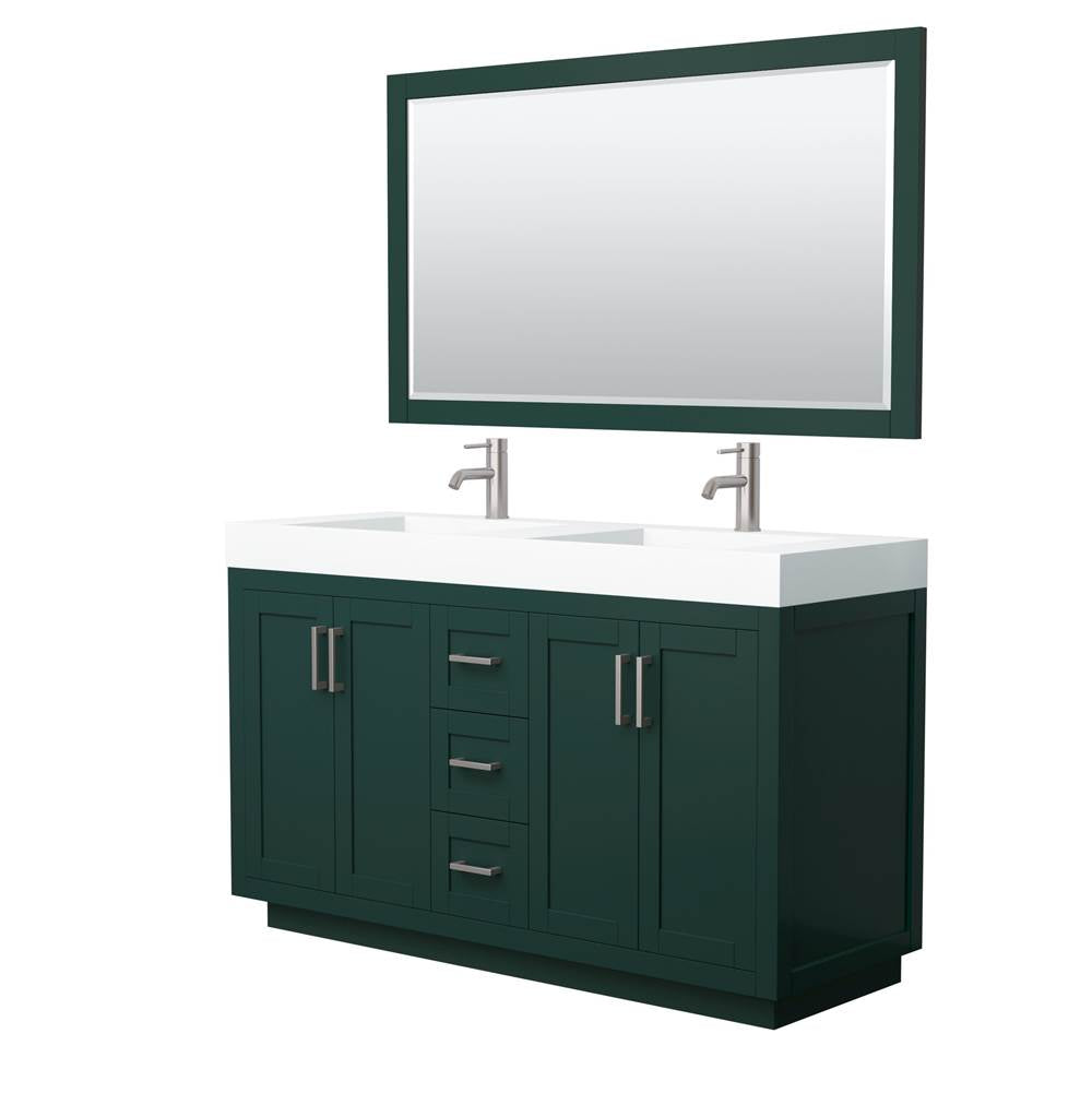 Wyndham Collection - Miranda 60 Inch Double Bathroom Vanity in Green