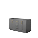 Wyndham Collection - Miranda 60 Inch Double Bathroom Vanity in Dark Gray, No Countertop, No Sink, Brushed Gold Trim