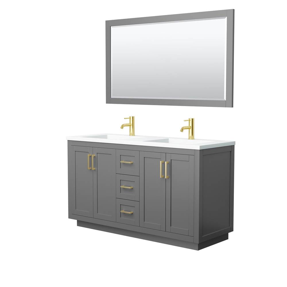 Wyndham Collection - Miranda 60 Inch Double Bathroom Vanity in Dark Gray
