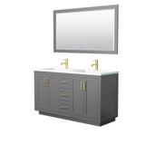 Wyndham Collection - Miranda 60 Inch Double Bathroom Vanity in Dark Gray