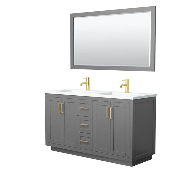 Wyndham Collection - Miranda 60 Inch Double Bathroom Vanity in Dark Gray