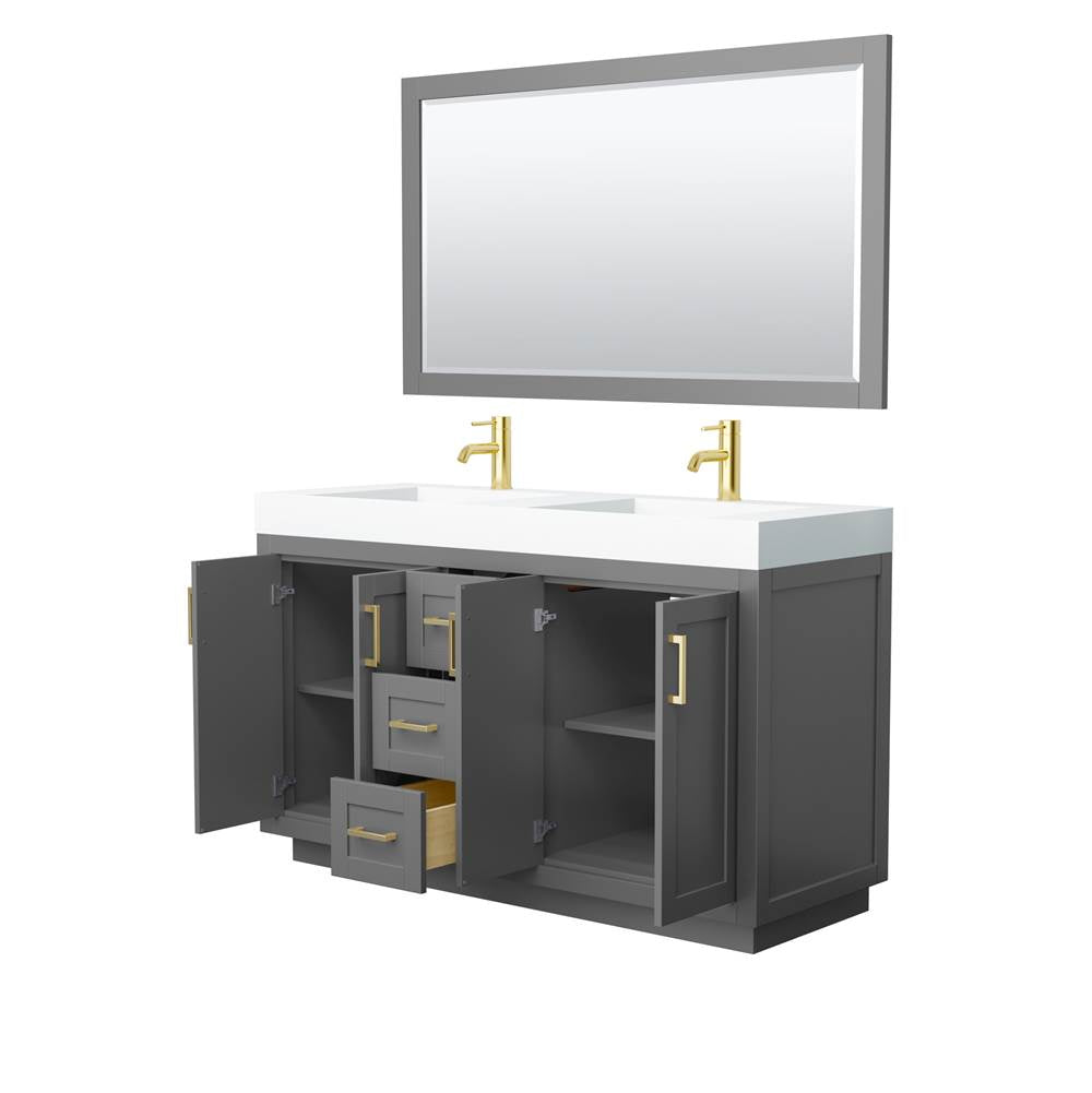 Miranda 60 Inch Double Bathroom Vanity in Dark Gray