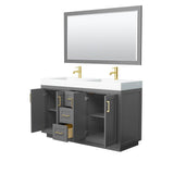 Miranda 60 Inch Double Bathroom Vanity in Dark Gray