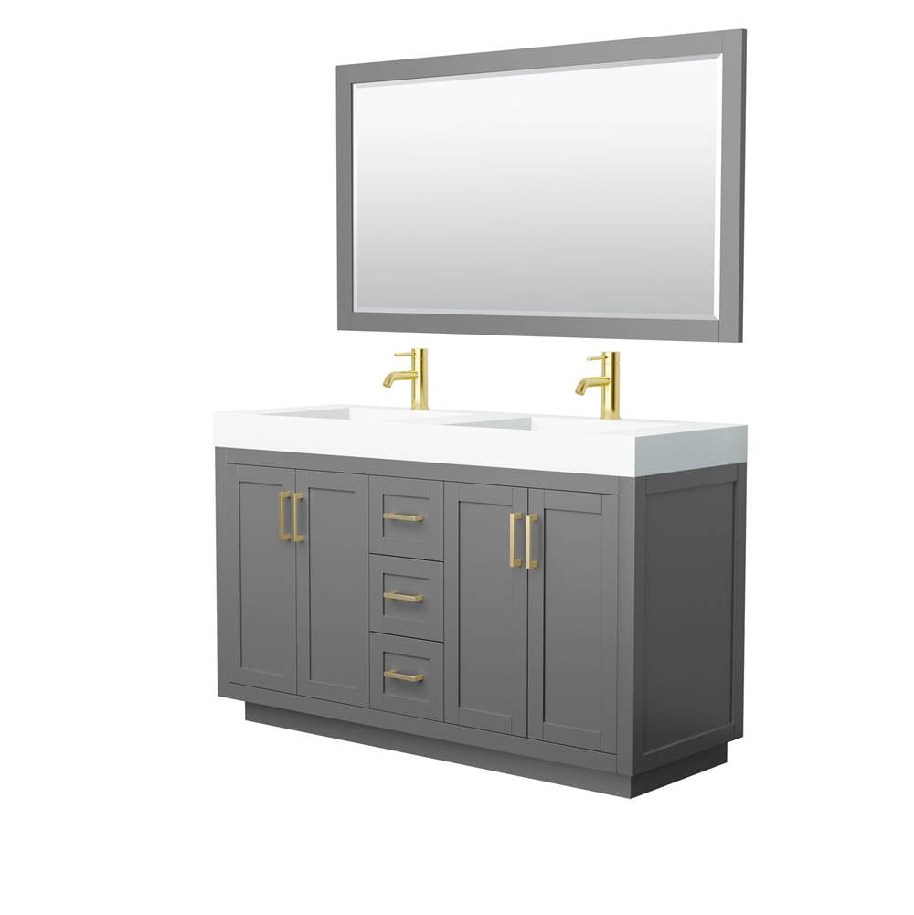 Wyndham Collection - Miranda 60 Inch Double Bathroom Vanity in Dark Gray