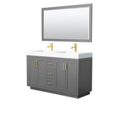 Wyndham Collection - Miranda 60 Inch Double Bathroom Vanity in Dark Gray